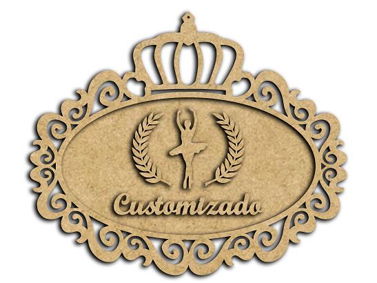 Placa Oval Trabalhada Coroa Bailarina
