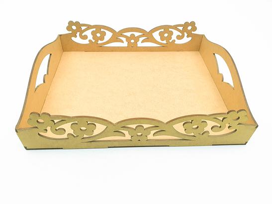 Bandeja Floral Retangular Grande